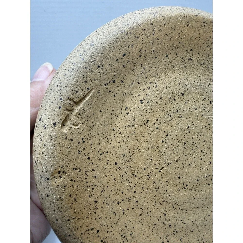 Art Pottery French Butter Keeper 5.5” Round Tree Design